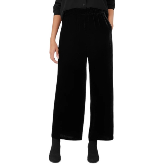 Eileen Fisher pants velvet wide leg black size 3X - Picture 5 of 5
